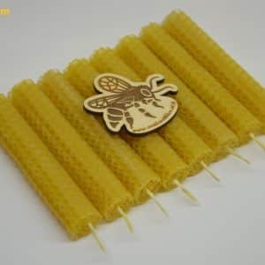 8.gab tītas bišu vaska sveces 10 cm x 1.5 cm