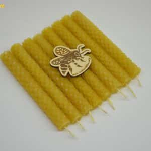 8.gab tītas bišu vaska sveces 13 cm x 1.3 cm