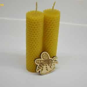 2.gab tītas bišu vaska sveces 13 cm x 3.3 cm