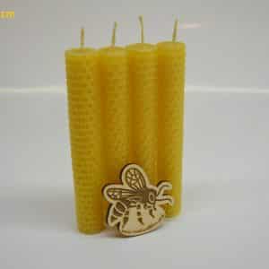 4.gab tītas bišu vaska sveces 13 cm x 2.2 cm