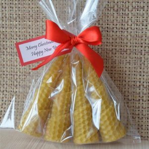 4 Beeswax Candles 9.5 cm x 2.5 cm