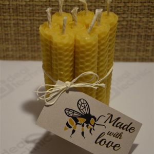 8.gab tītas bišu vaska sveces 10 cm x 1.5 cm