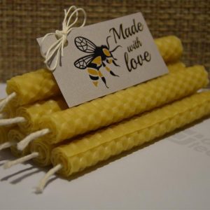 8.gab tītas bišu vaska sveces 13 cm x 1.3 cm