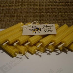 16.gab tītas bišu vaska sveces 10 cm x 1.5 cm