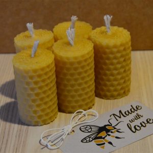 5.gab tītas bišu vaska sveces 5 cm x 3 cm